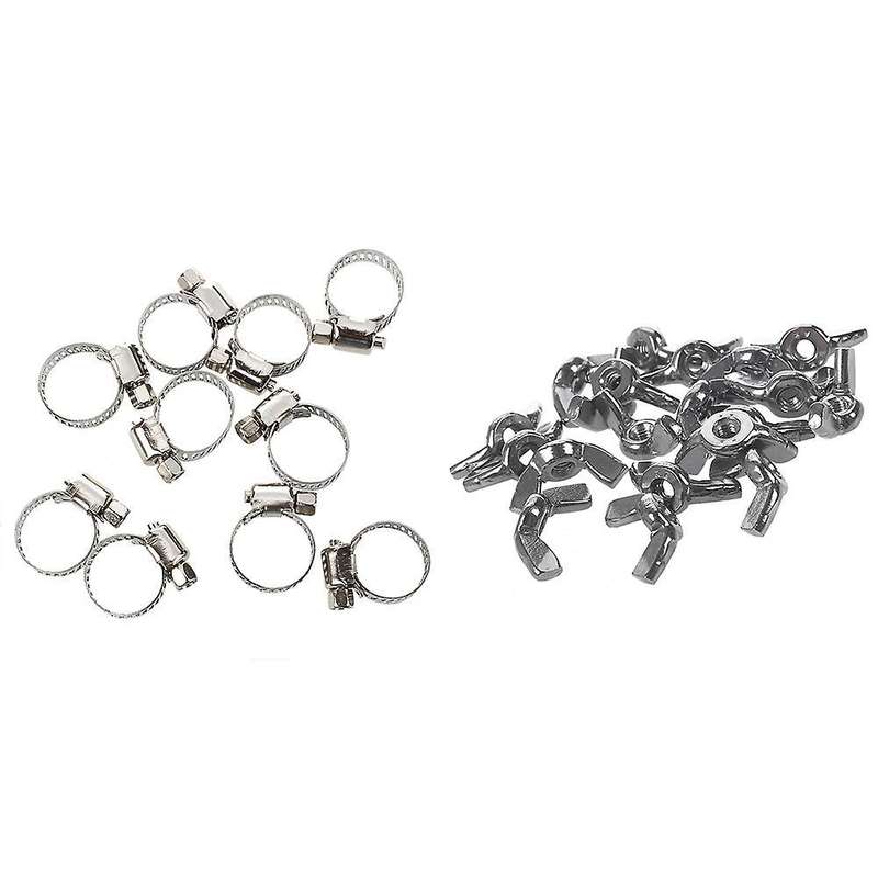 A2/70 (304) Stainless Steel Butterfly Nuts Silver, M3 X 0.5mm 20pcs