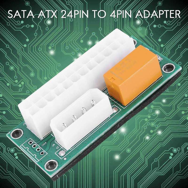 2 Pack Dual Psu Power Adapter, 24 Pin to Molex 4pin for Btc Miner