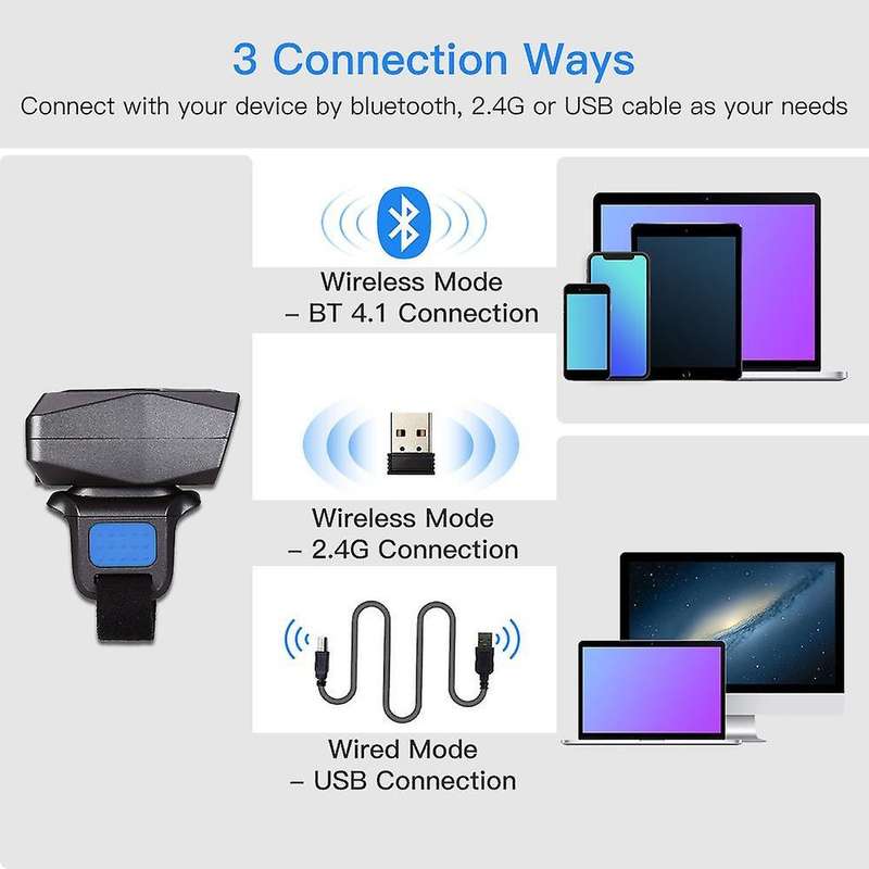 Eyoyo 2d Wearable Ring Wireless Barcode Scanner Bar Code Scanner