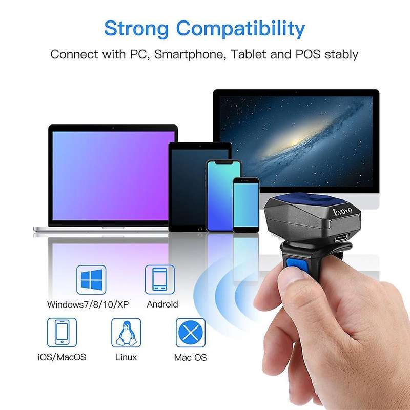 Eyoyo 2d Wearable Ring Wireless Barcode Scanner Bar Code Scanner