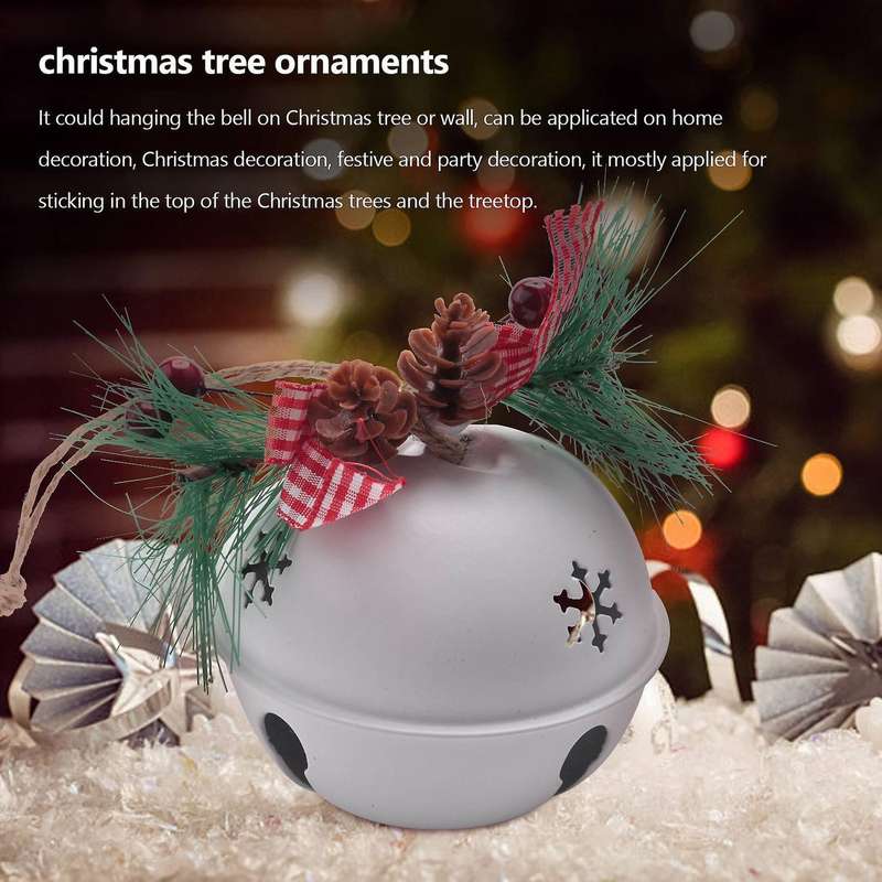 Bell Pandant Metal Jingle Bells Christmas Decor for Home Party White