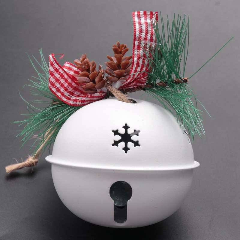 Bell Pandant Metal Jingle Bells Christmas Decor for Home Party White