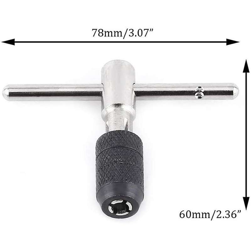9pcs Adjustable T-handle Ratchet Tap Holder Wrench Tool Set