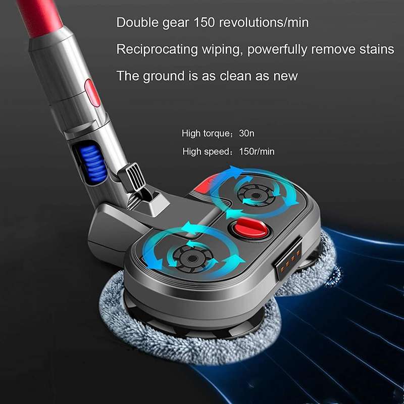 Electric Mopping Head Set for Dyson V7 V8 V10 Vacuum with Led Lights
