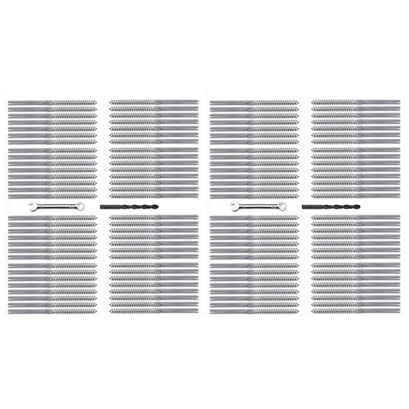 60 Pairs Swage Lag Screws Left & Right for 1/8 Inch Cable Railing