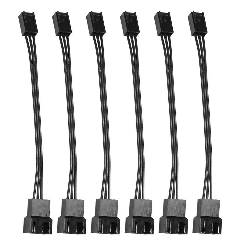 6pcs 4pin Pwm to 3pin Standard Fan Adapter Cable