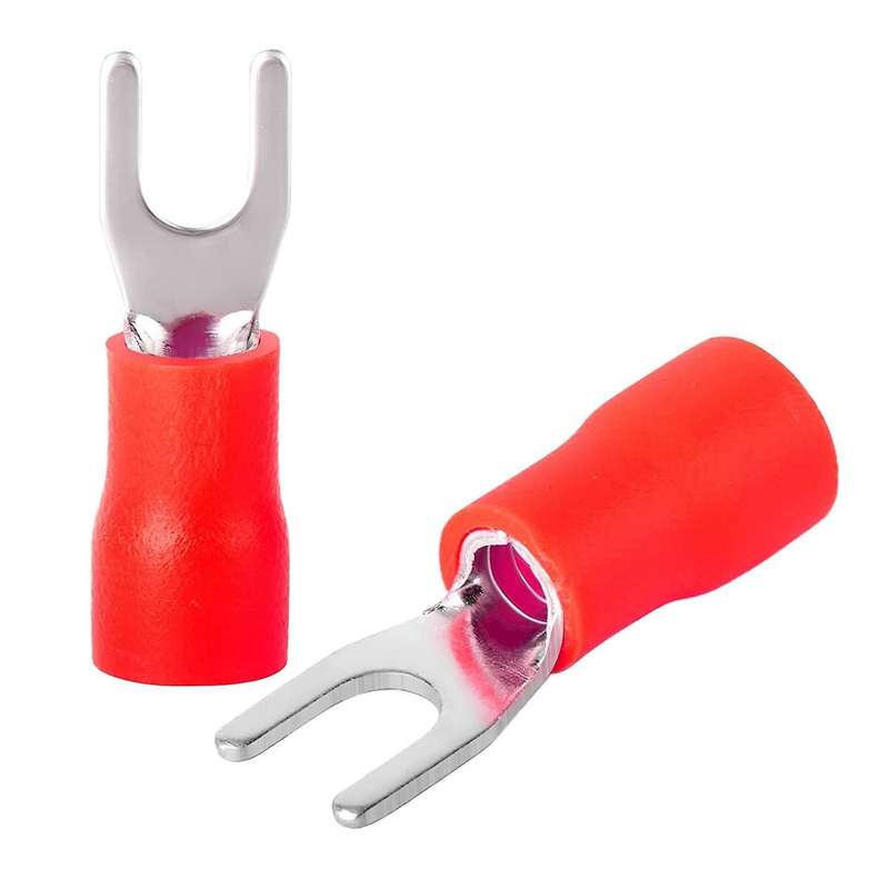 300 Pcs Red 22-16 Awg Insulated Fork Spade U-type Wire Connectors