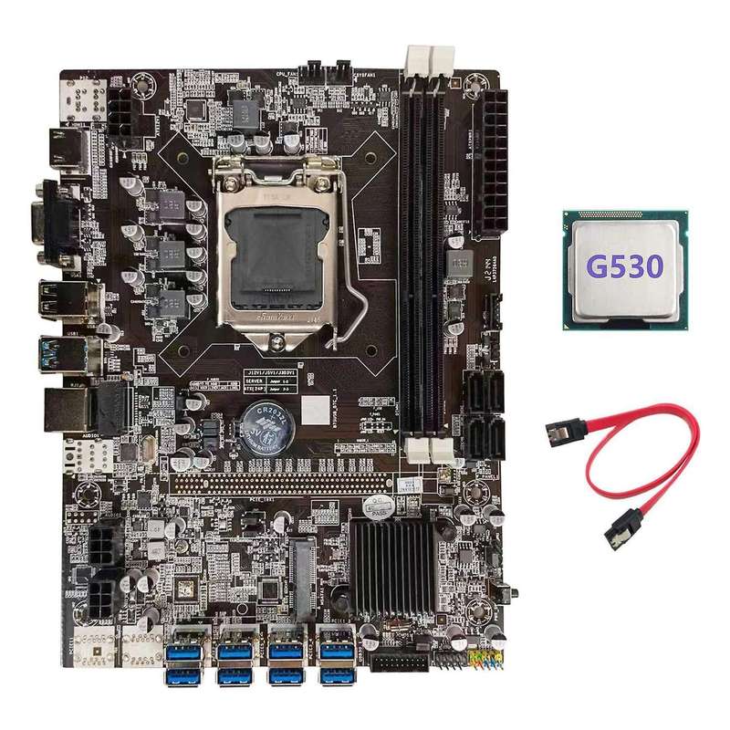 B75 Mining Motherboard+g530 Cpu+sata Cable Support Btc Motherboard