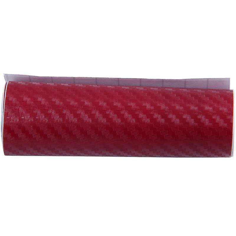 10cm X 152cm Super 5d Carbon Fiber Car Vinyl Film Red