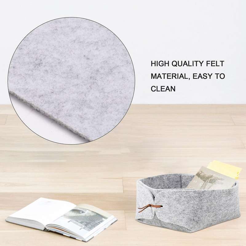 Felt Storage Box Desktop Tray Bowl Collecting Basket Sundry