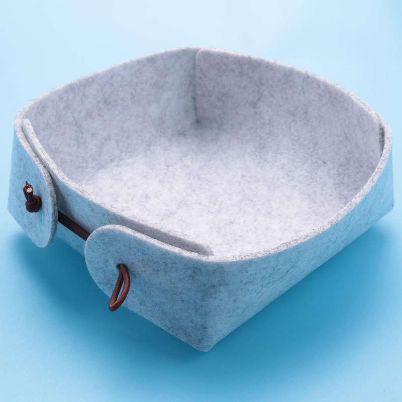 Felt Storage Box Desktop Tray Bowl Collecting Basket Sundry