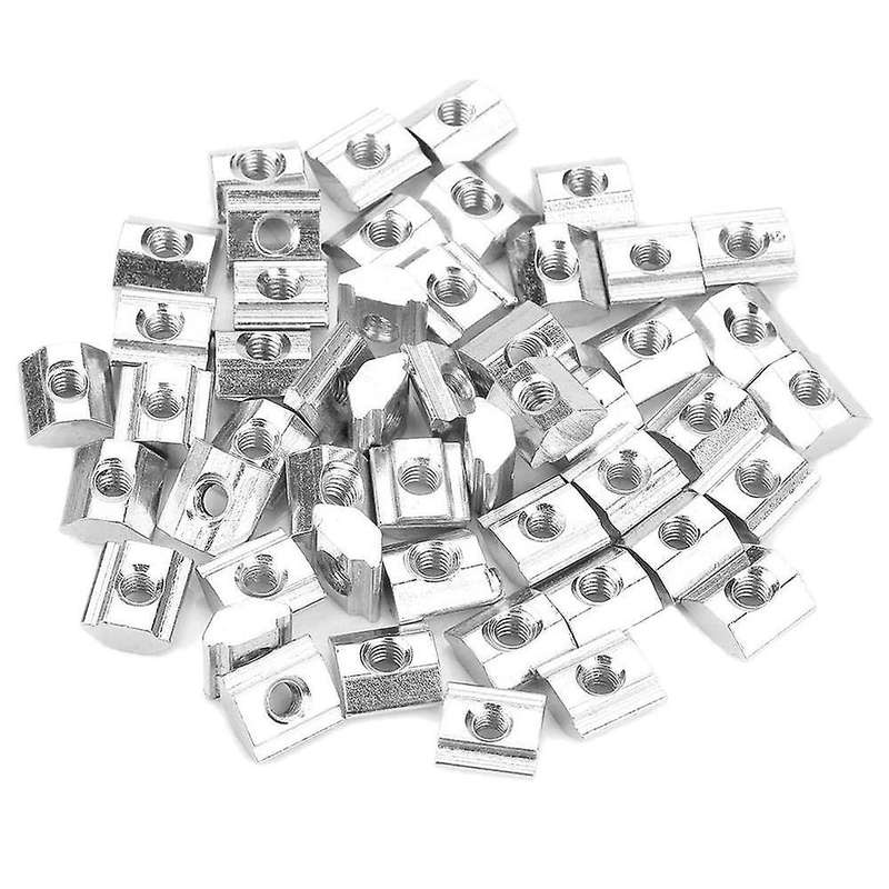 50pcs Carbon Steel Sliding T-slot Nut for 20 Series Profile M3x10x5