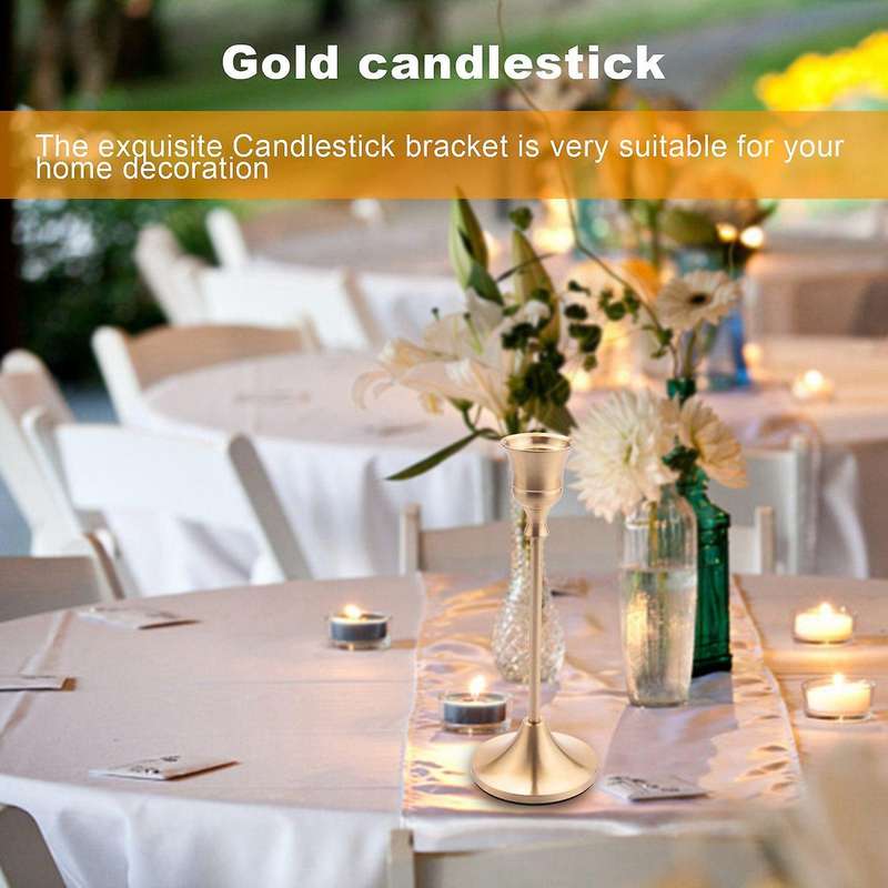 6pcs Gold Candlestick Holders Gold Candle Holder for Home Decor