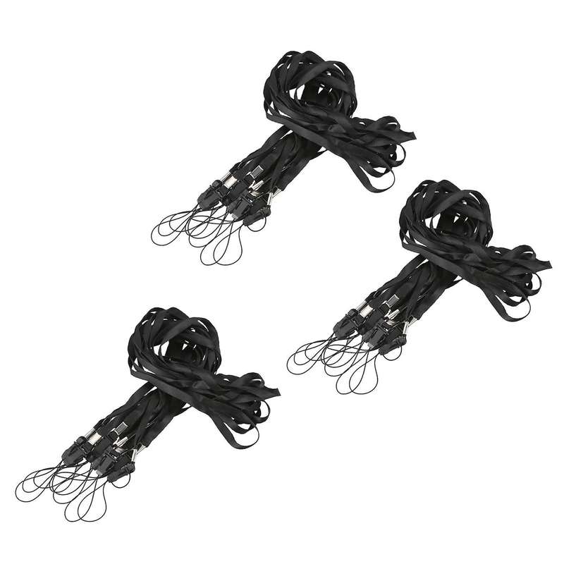 10x Black Lanyard Neck Strap for Id Pass Card Badge Holder