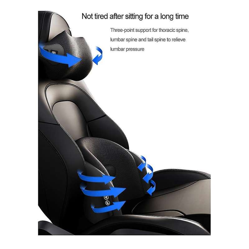 Car Massage Neck Support Pillow Seat Back Headrest Pillow (gray)