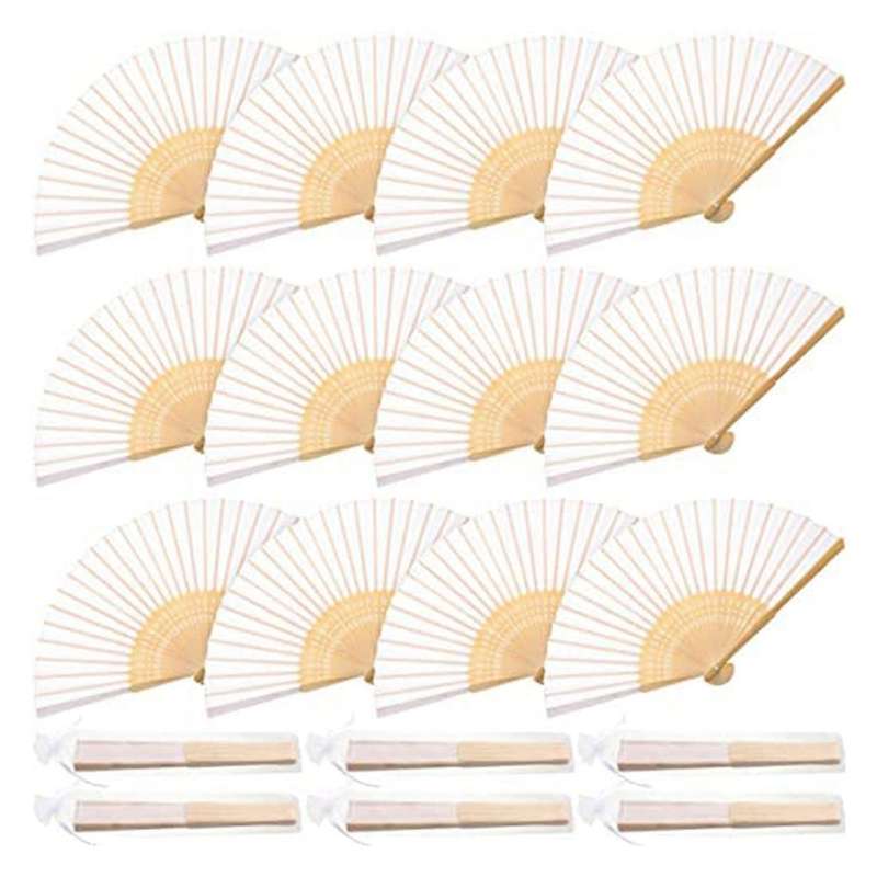 Bamboo Folding Hand Fan for Wedding Bridal Shower Prom Party Decor