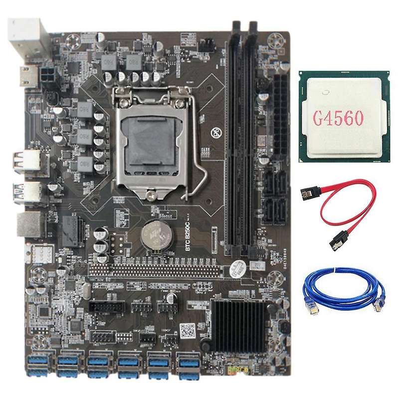B250c Mining Motherboard with G4560 Cpu+sata Cable+rj45 Cable