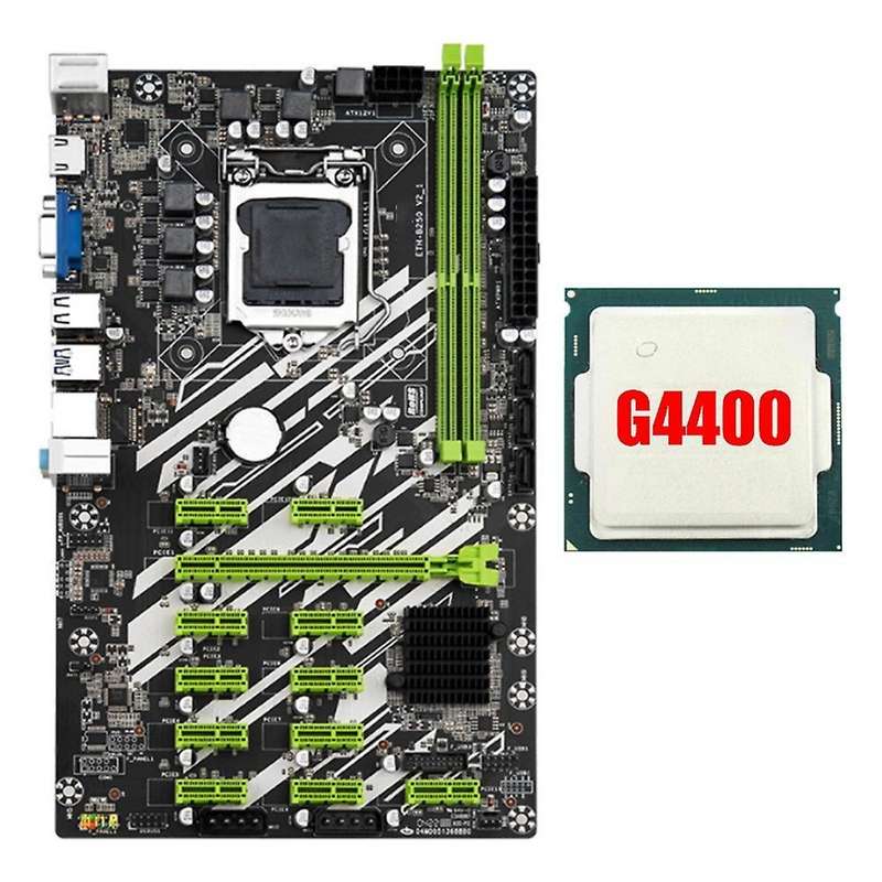 B250 Btc Mining Motherboard with 4400cpu 12 Pci-e Slots Lga1151