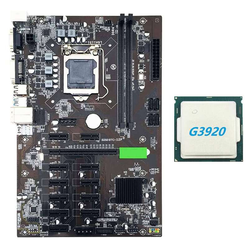B250 Btc Mining Motherboard with G3920 Or G3930 Cpu Sata3.0 Usb3.0 for Btc Miner