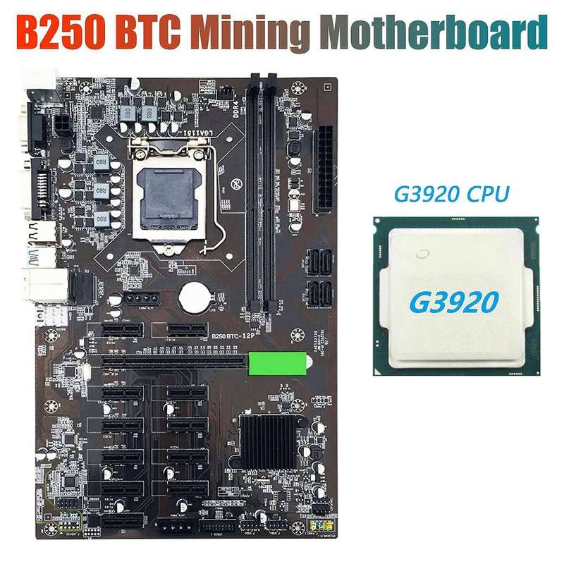 B250 Btc Mining Motherboard with G3920 Or G3930 Cpu Sata3.0 Usb3.0 for Btc Miner