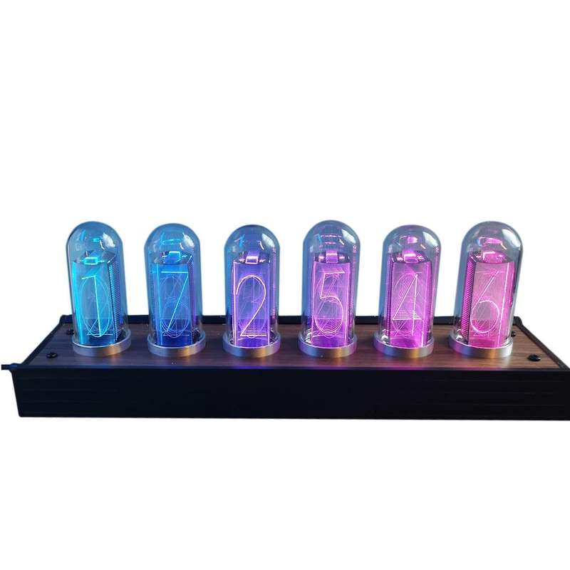 Rgb Nixie Tube Vintage Digital Alarm Clock Lcd Time Display