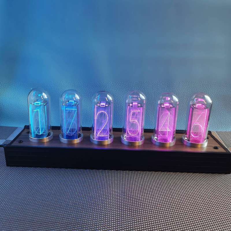 Rgb Nixie Tube Vintage Digital Alarm Clock Lcd Time Display