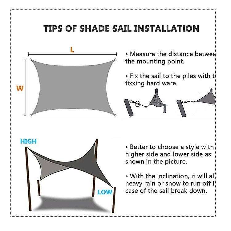 3x4m Waterproof Awning Sunshade Sun Shade Sail for Outdoor,grey