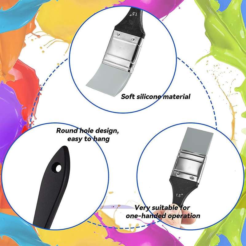 Silicone Color Shaper Brush Water Based Painting Tool, 1.5 Inch
