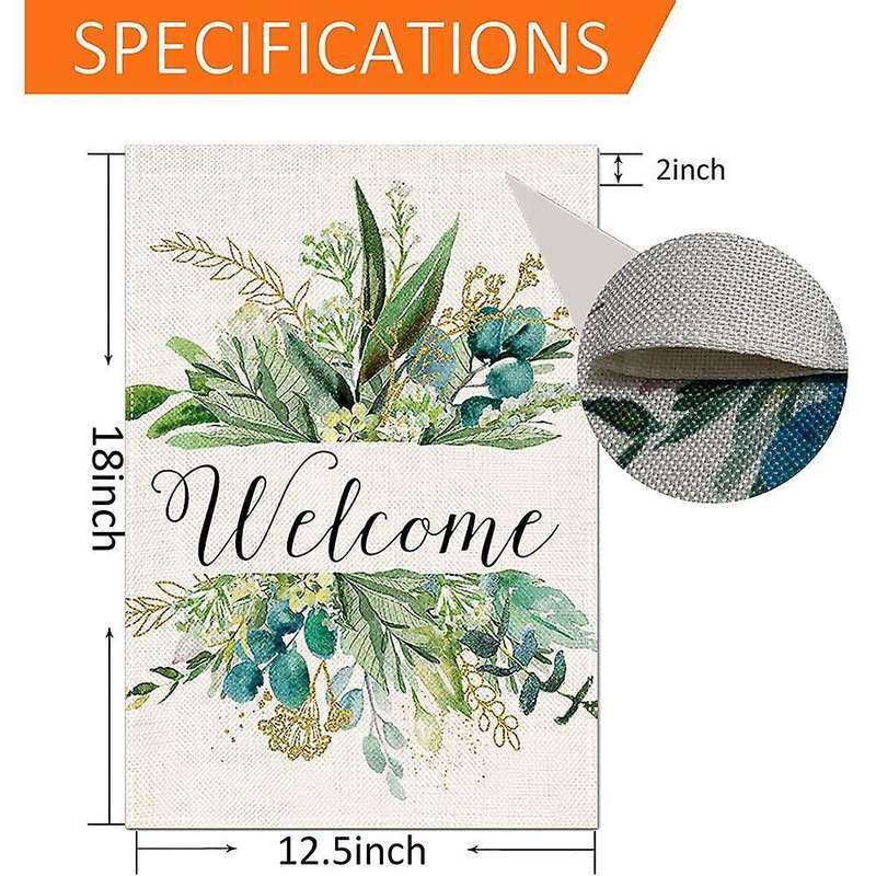Spring Decor Garden Flag 12x18inches, Welcome Flag, Spring Decoration