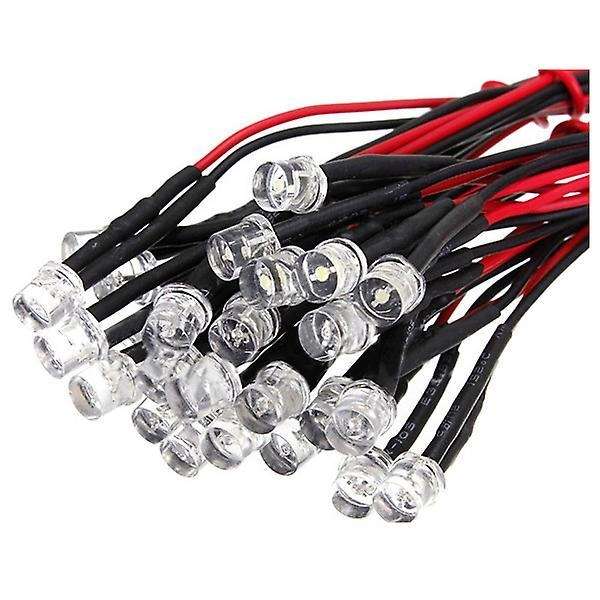 Wiring Led Lot Size: 5mm Flat Top Color:white Qty:10pcs
