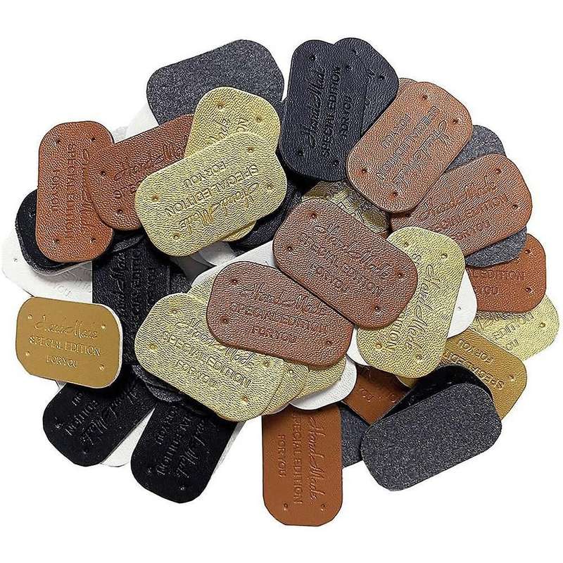 100pcs Faux Leather Tags for Clothes Labels Diy Garment Accessories