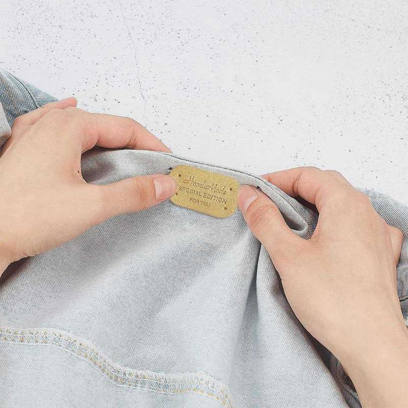 100pcs Faux Leather Tags for Clothes Labels Diy Garment Accessories