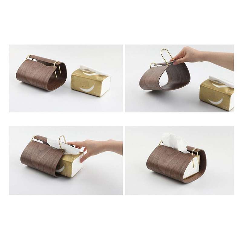 Simple Home Bedroom Living Room Solid Wooden Tissue Box for Pumping