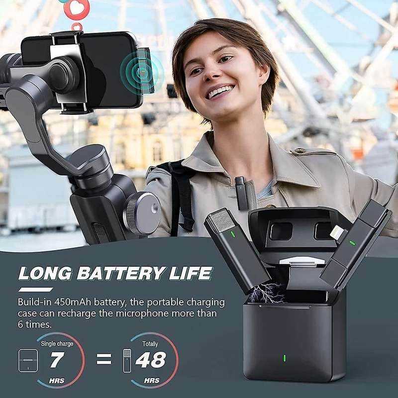 Wireless Lavalier Microphone for Iphone, Vlog Youtube Recording