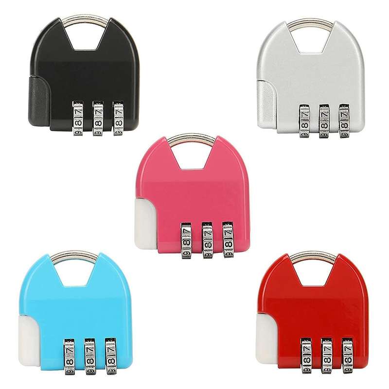 5 Pcs Mini 3 Digit Security Padlock for Backpack Drawer Hasp Locker