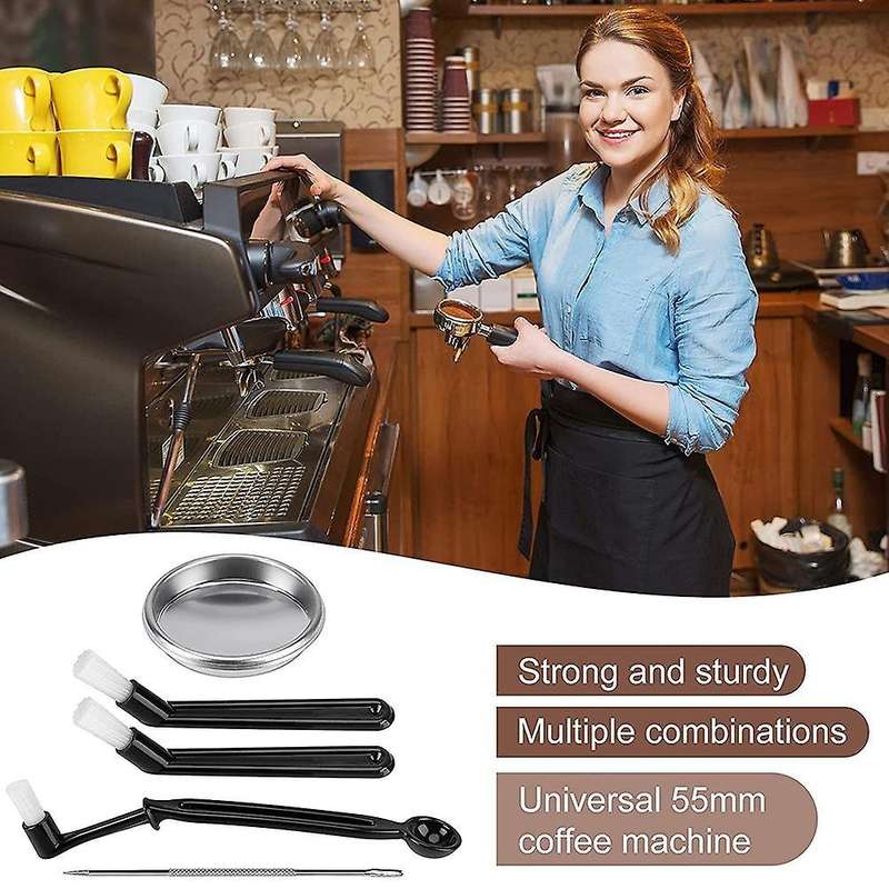 5pcs Coffee Machine Brush with Spoon Coffee Grinder Brush