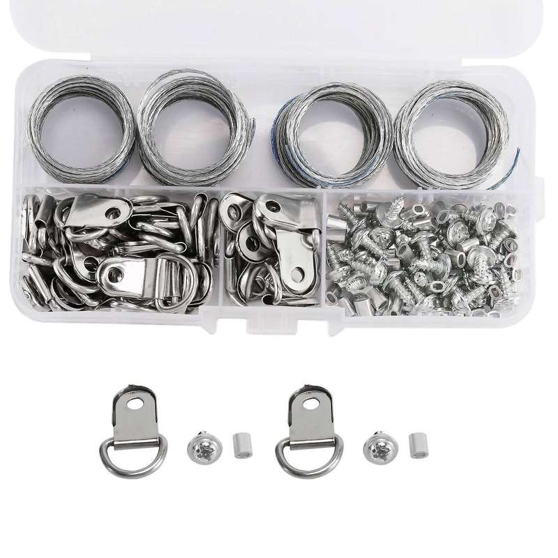 124pcs Picture Hanging Wire Kit,photo Frame Hanging Kit
