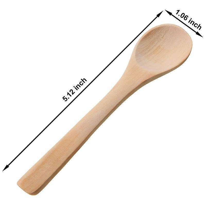 30 Pieces Mini Wooden Condiments Spoons Honey Teaspoon Wood Color