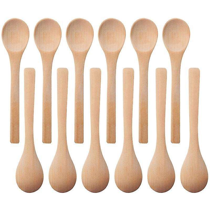 30 Pieces Mini Wooden Condiments Spoons Honey Teaspoon Wood Color