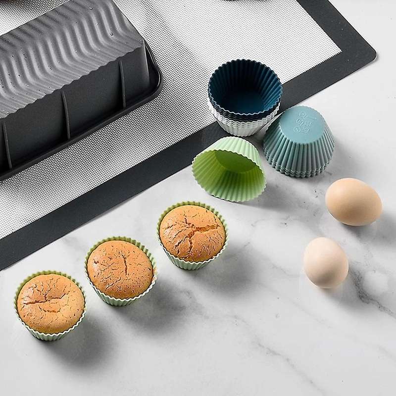 Silicone Muffin Cup Baking Mold Morandi Color Diy Food Tool-12pcs