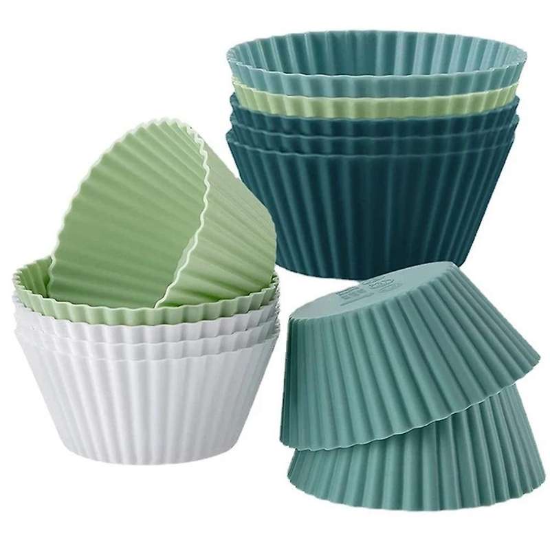 Silicone Muffin Cup Baking Mold Morandi Color Diy Food Tool-12pcs