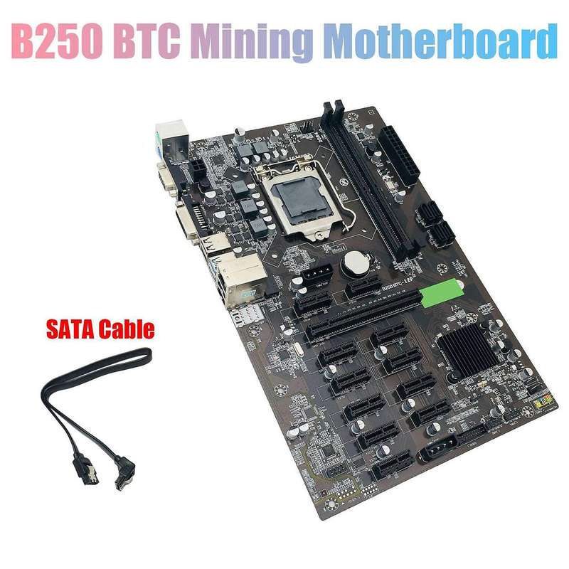 Btc B250 Mining Motherboard with Sata Cable Ddr4 for Busb3.0 Tc Miner