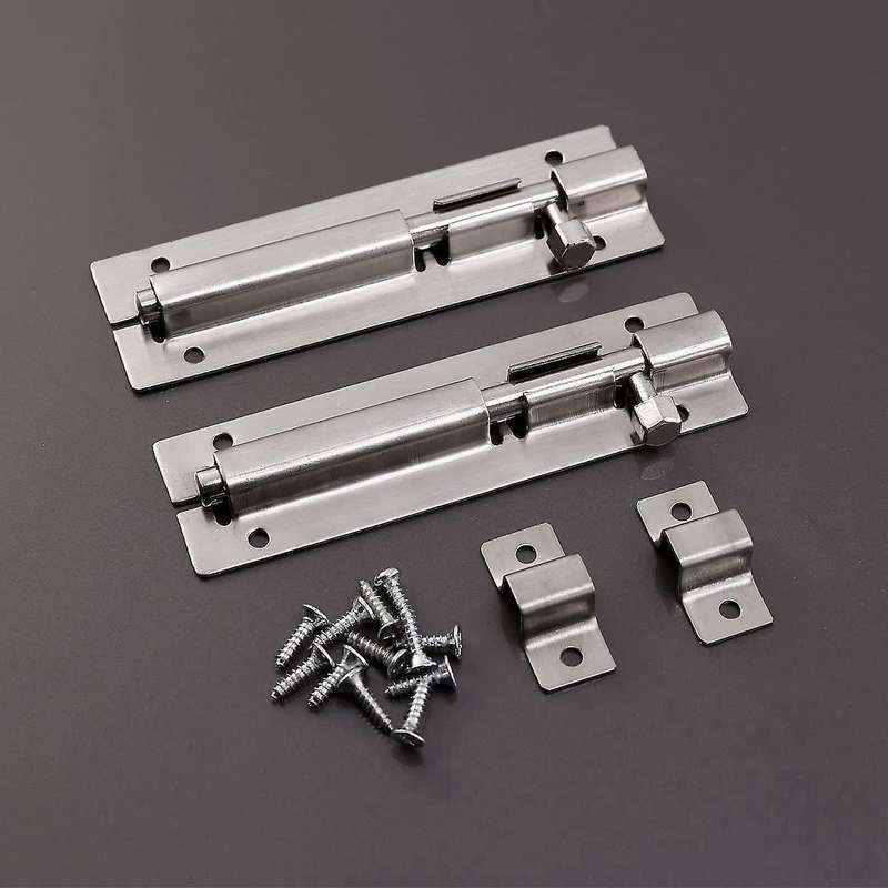 2 Pcs Barrel Bolts, 3 Inches Slide Lock, with Screws, Door Latch
