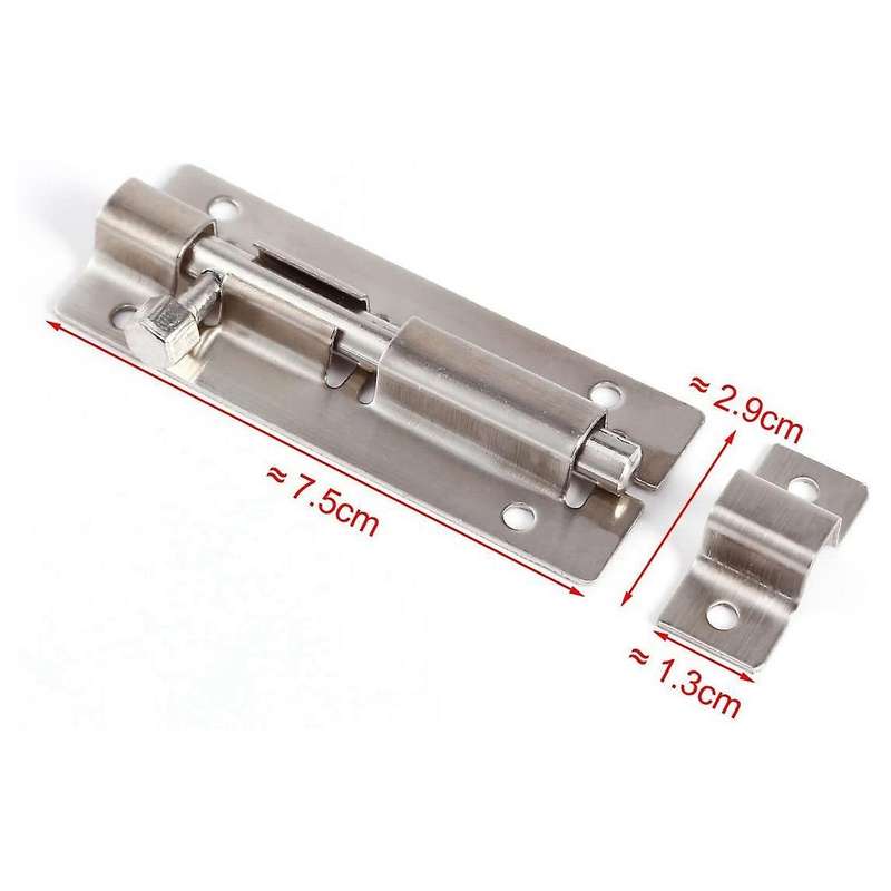 2 Pcs Barrel Bolts, 3 Inches Slide Lock, with Screws, Door Latch