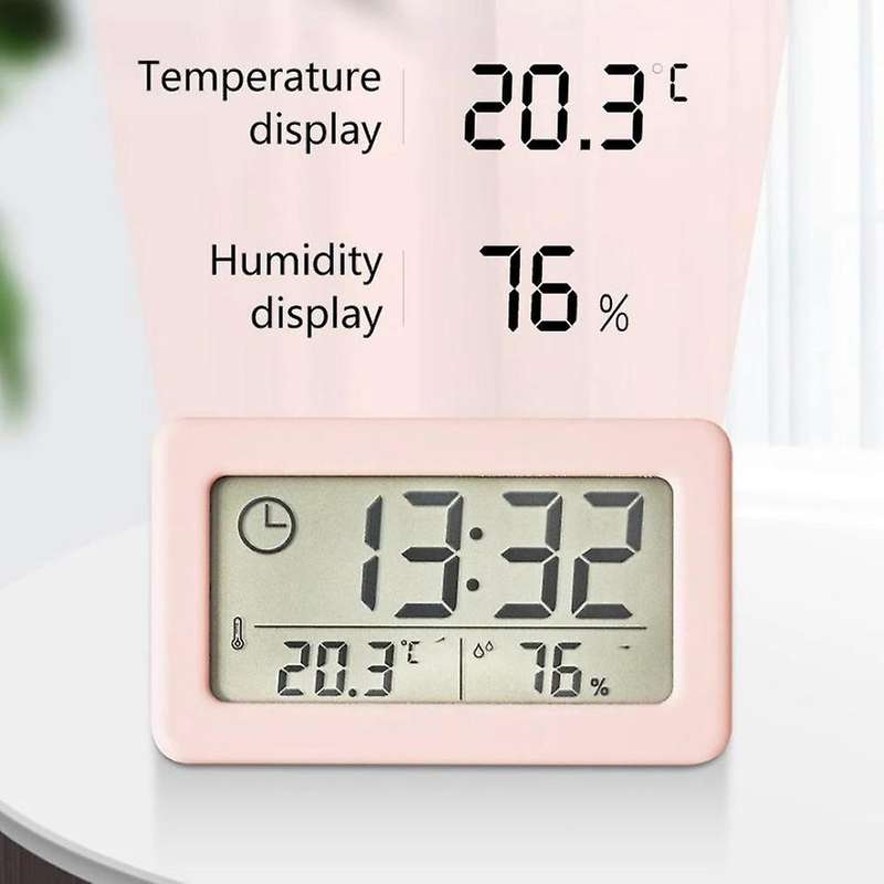 Led Digital Clock Electronic Digital Screen Desktop Clock -pink