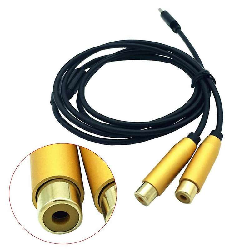 Dual Rca Female to Type-c Usb C Signal Av Audio Connector Lead Cord