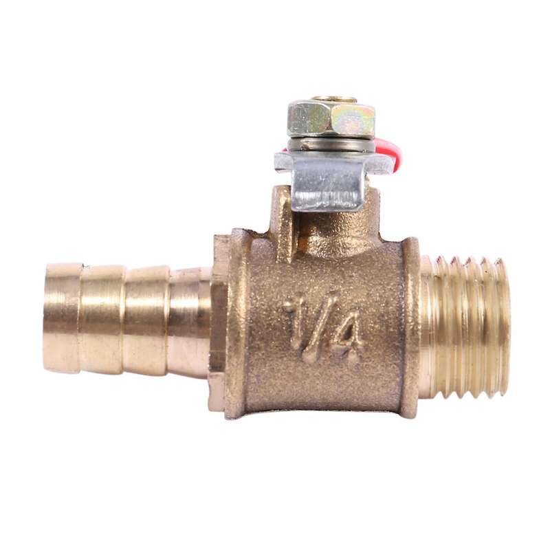 10mm X 1/4" Pt Male Thread Lever Handle Hose Barb Brass Ball Valve