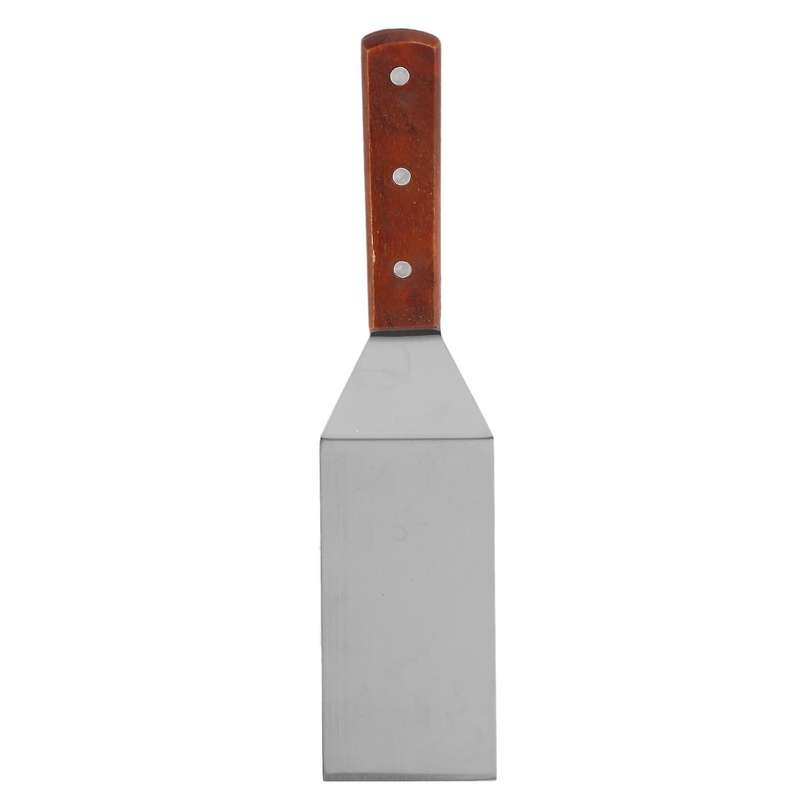 Stainless Steel Flat Frying Spatula with Wooden Handle Pizza Spatula