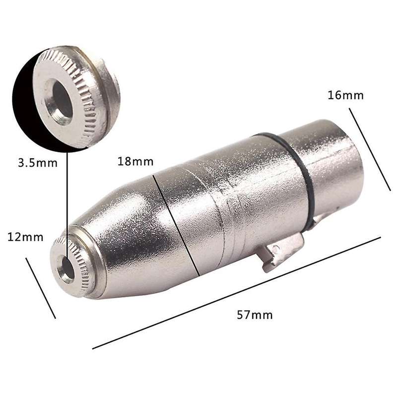 3.5mm Female Head to Big Three-core Balanced Microphone Audio Adapter