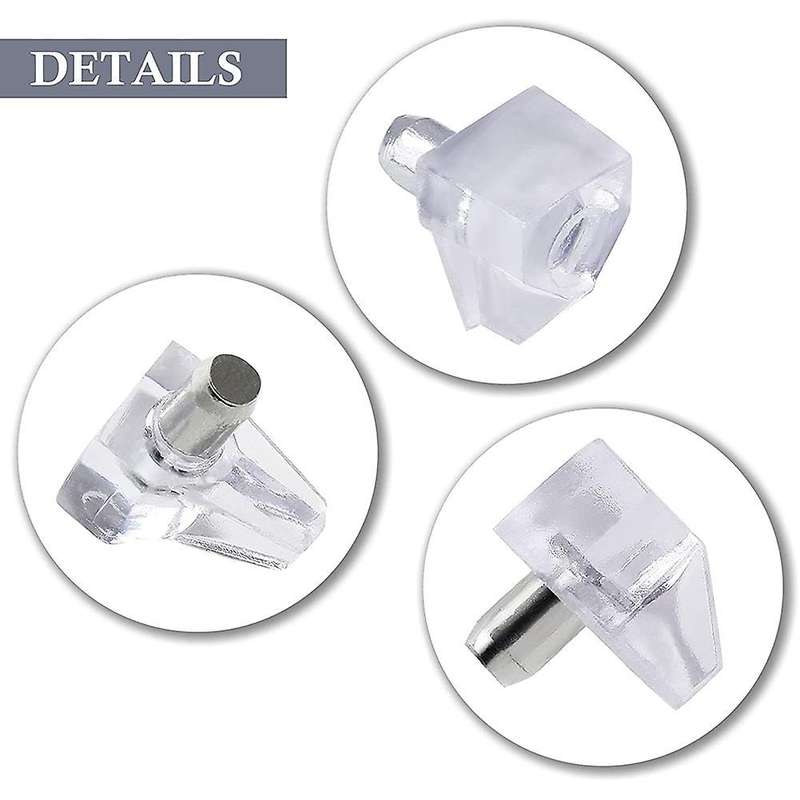 20pcs Support Pegs 5mm Plastic Cabinet Clips Holder, for Furniture